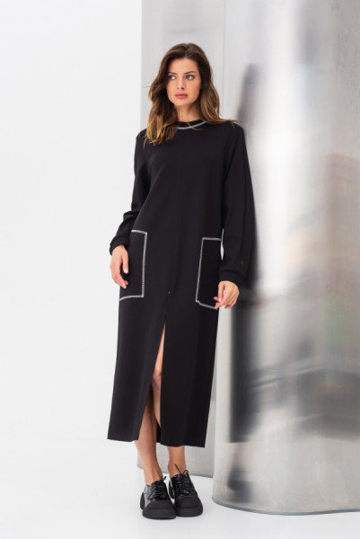 Сукня чорна трикотажна з розрізом по центру Фариса Сукня чорна трикотажна з розрізом по центру Фариса
