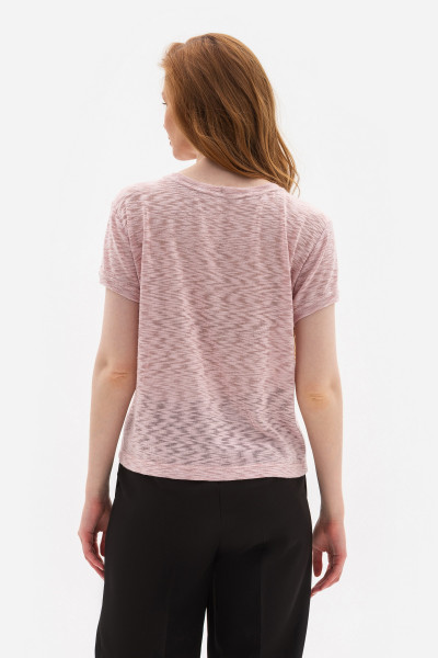 Футболка з трикотажу вільного силуету рожевого кольору Майлен 2