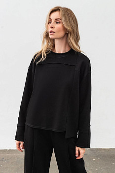 Світшот трикотажний чорний Терелі 02