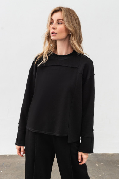 Світшот трикотажний чорний Терелі 02