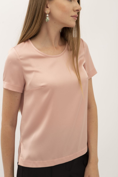 Блуза - футболка з шовку рожева Ламін 208