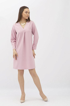 Жіноча рожева сукня з декоративною складкою спереду Веста 201 Жіноча рожева сукня з декоративною складкою спереду Веста 201