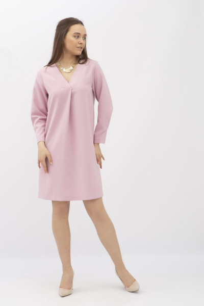 Жіноча рожева сукня з декоративною складкою спереду Веста 201 Жіноча рожева сукня з декоративною складкою спереду Веста 201