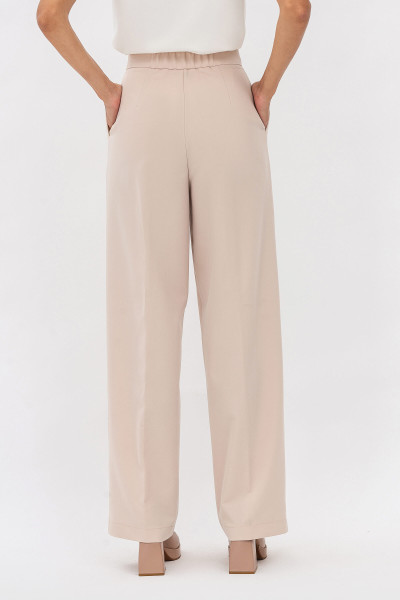 Жіночі штани бежевого кольору з костюмної тканини Аміка 03