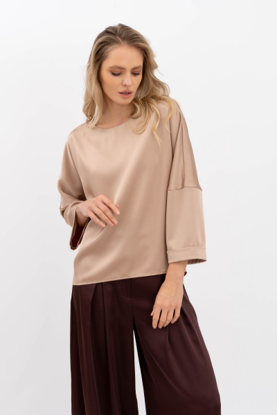 Жіноча шовкова блуза бежевого кольору Нісса 100