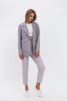Сірий жіночий жакет вільного крою з костюмної тканини Меларі