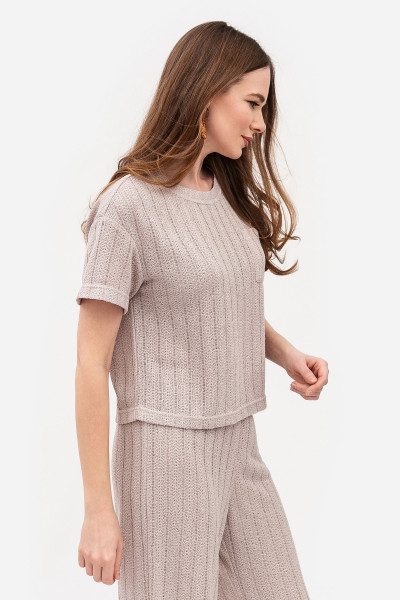 Трикотажна футболка бежевого  кольору Екліна 01