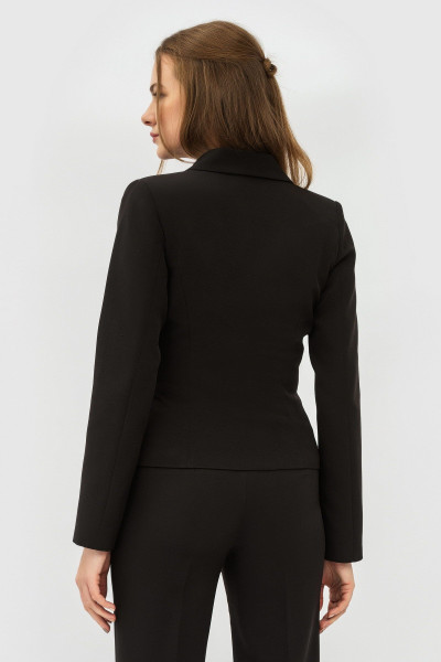 Жакет з костюмної тканини чорний прилеглого силуету Родрея 01