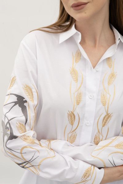 Жіноча сорочка біла з бавовни Пайк