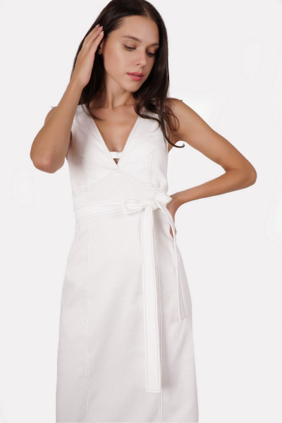 Літній жіночий мідісарафан з бавовни молочний Магдіс Літній жіночий мідісарафан з бавовни молочний Магдіс