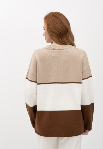 Базовий джемпер вільного крою бежевого кольору 25207900