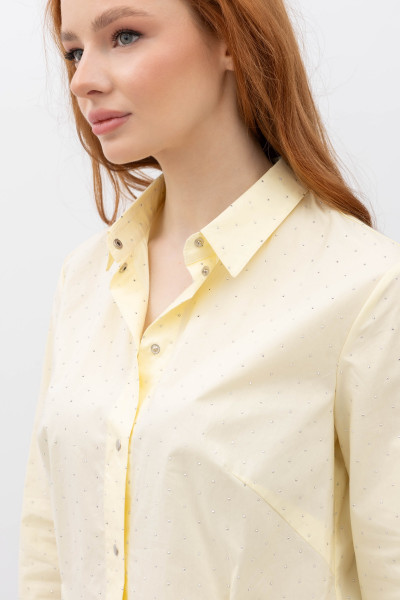 Класична котонова блуза жовтого кольору Тенат 1