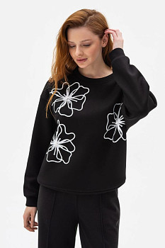 Жіночий світшот трикотажний чорного кольору Теріса