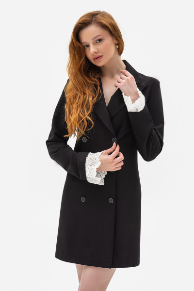 Сукня-жакет міні двобортна чорного кольору Тіарія Сукня-жакет міні двобортна чорного кольору Тіарія