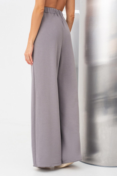 Брюки палаццо трикотажні сірі Елісса 01