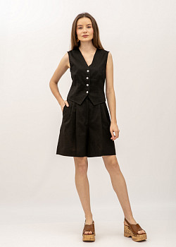 Класичні лляні шорти чорного кольору Ар'яс 10