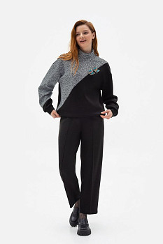 Трикотажні брюки прямого крою чорного  кольору Халіфа