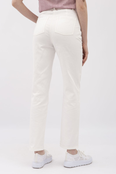 Штани в стилі денім з котону молочного кольору Сторі 01