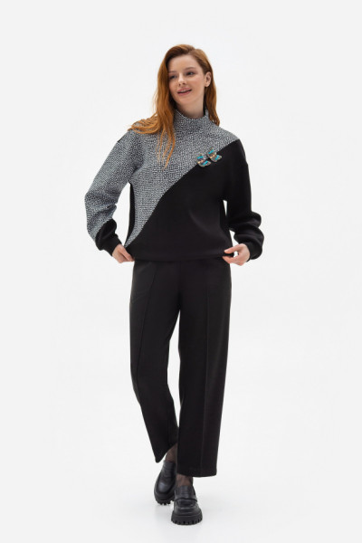 Трикотажні брюки прямого крою чорного  кольору Халіфа