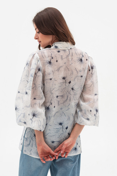 Блуза вільного крою молочного кольору Левіта 01