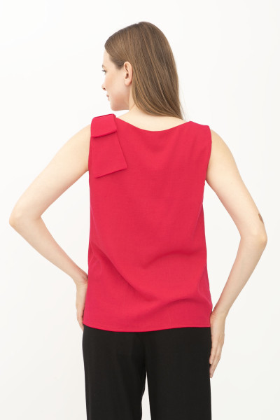 Блуза жіноча лляна рожева без рукав Пулін 11