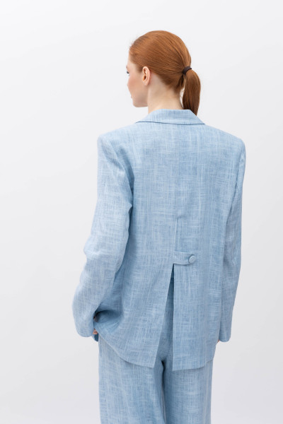 Лляний однобортний жакет блакитного кольору Естрія 003