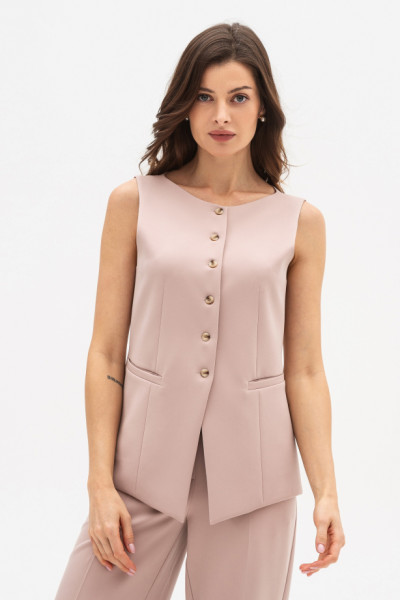 Жилет з костюмної тканини бежевого кольору Феліна