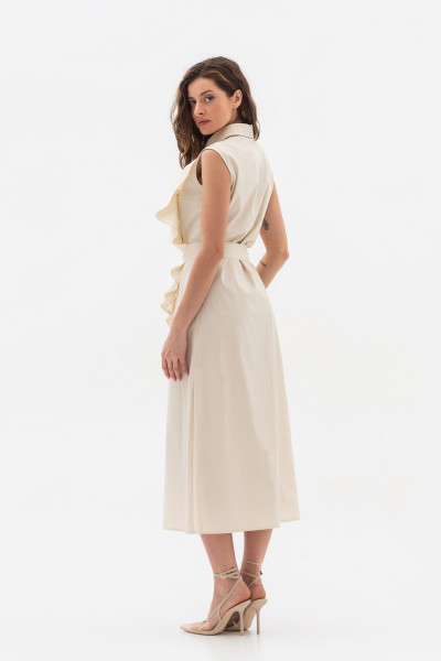 Сукня міді з бавовни без рукав молочного кольору Ексія Сукня міді з бавовни без рукав молочного кольору Ексія