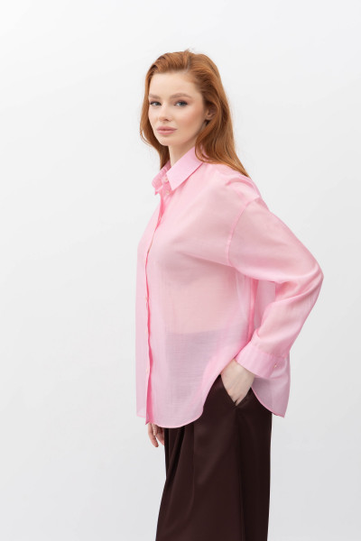 жіноча сорочка вільного силуету рожевого кольору Балі 01
