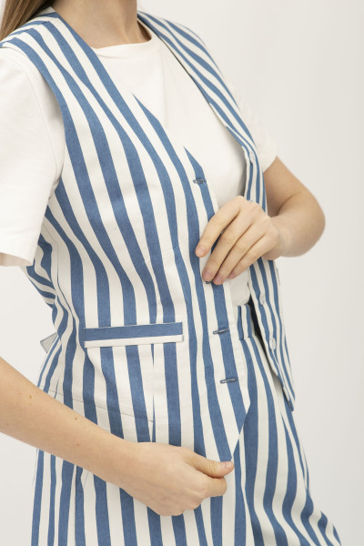 Жилет з бавовни з принтом смужка Мерхер 1