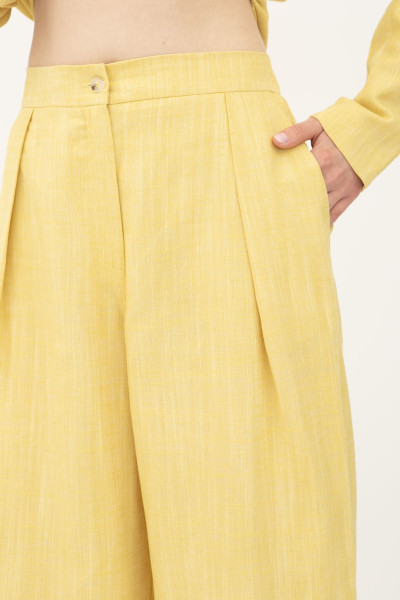 Лляні брюки палаццо жовті Меларі 13