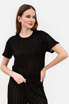 Трикотажна футболка чорного кольору Екліна 02