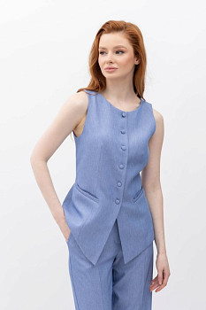 Жилет з костюмної тканини блакитного кольору Феліна 1