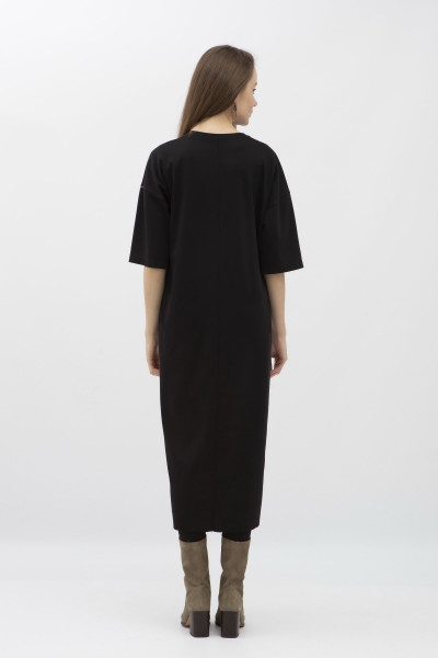 Сукня прямого крою зі спущеним рукавом чорна Абені 001 Сукня прямого крою зі спущеним рукавом чорна Абені 001