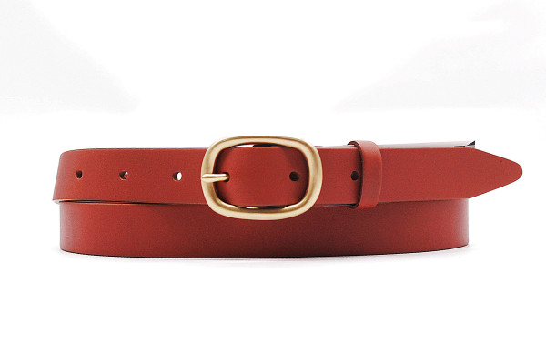 Жіночий ремінь з натуральної шкіри рудого кольору 530/177