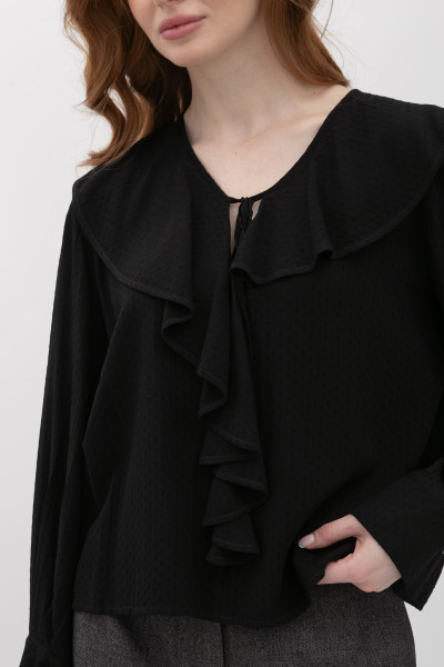 Блуза прямого силуету чорного кольору Еліора 01