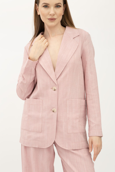 Лляний однобортний жакет рожевий Меларі 12