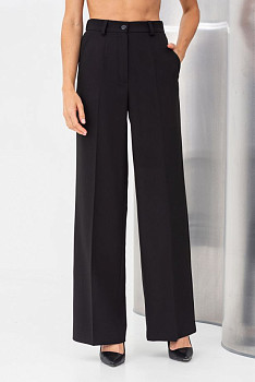 Брюки з костюмної тканини чорного кольору прямі Таліса