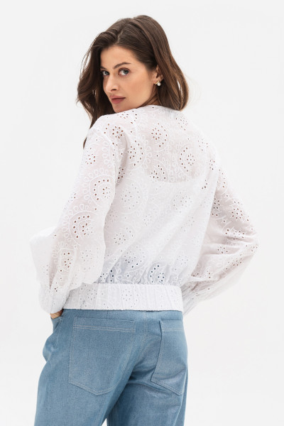 Білий бомбер з котону прошва Сарія