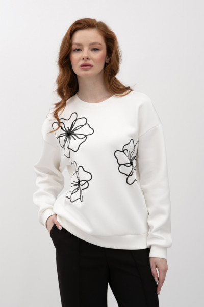 Жіночий світшот трикотажний молочного кольору Теріса 01